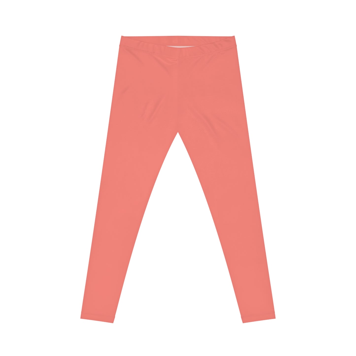 Fresh Salmon Coral Color Women's Poly-Span Casual Leggings XS-2XL