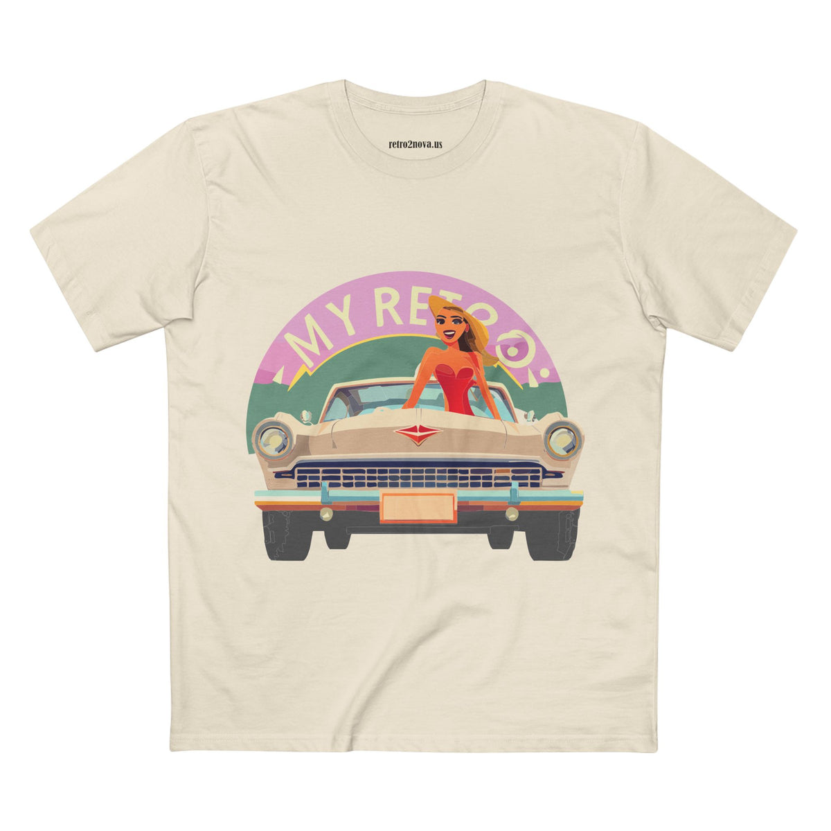 Retro Car Vintage Graphic Tee Staple Unisex 100 Cotton Tee Shirt - RC-27
