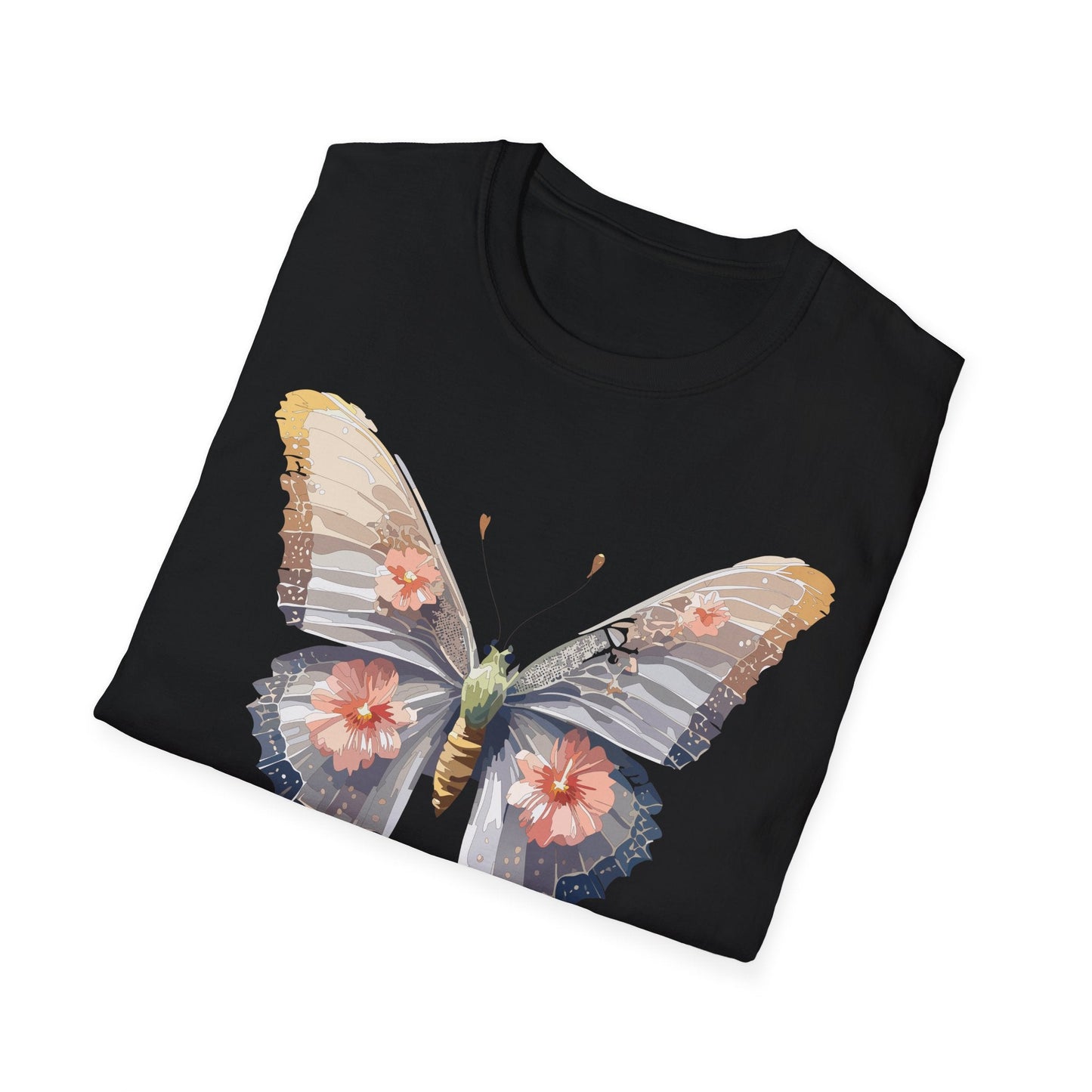 Butterfly T Shirt Unisex Monarch Design Gildan Softstyle 64000 100 Percent Ring Spun Cotton