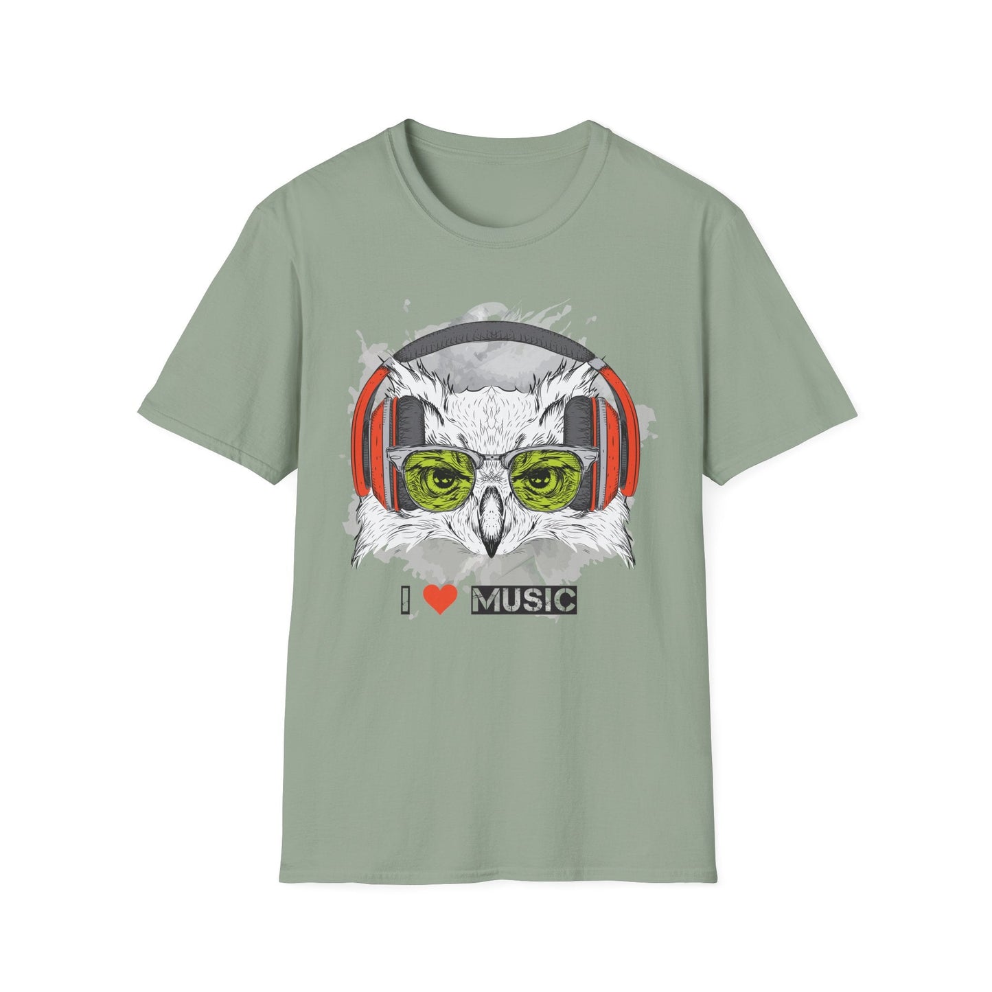 I Love Music Animals Shirt Unisex Tee With Headphones Graphic Design For Music Lovers