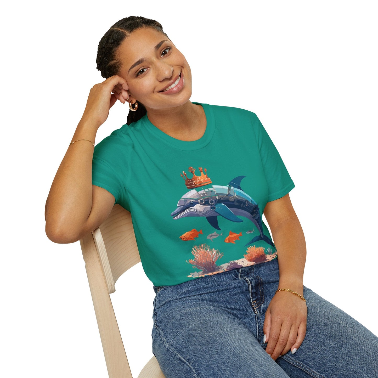 Dolphin Shirt Unisex Softstyle Short Sleeve Tee Gildan 64000 100 Percent Ring Spun Cotton