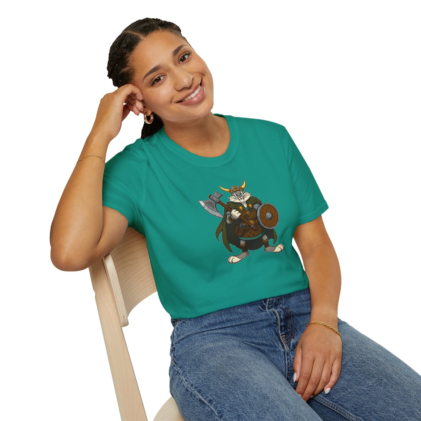 Cartoon Bunny Graphic Unisex Cotton Animal Animation Artwork Design Tee 6