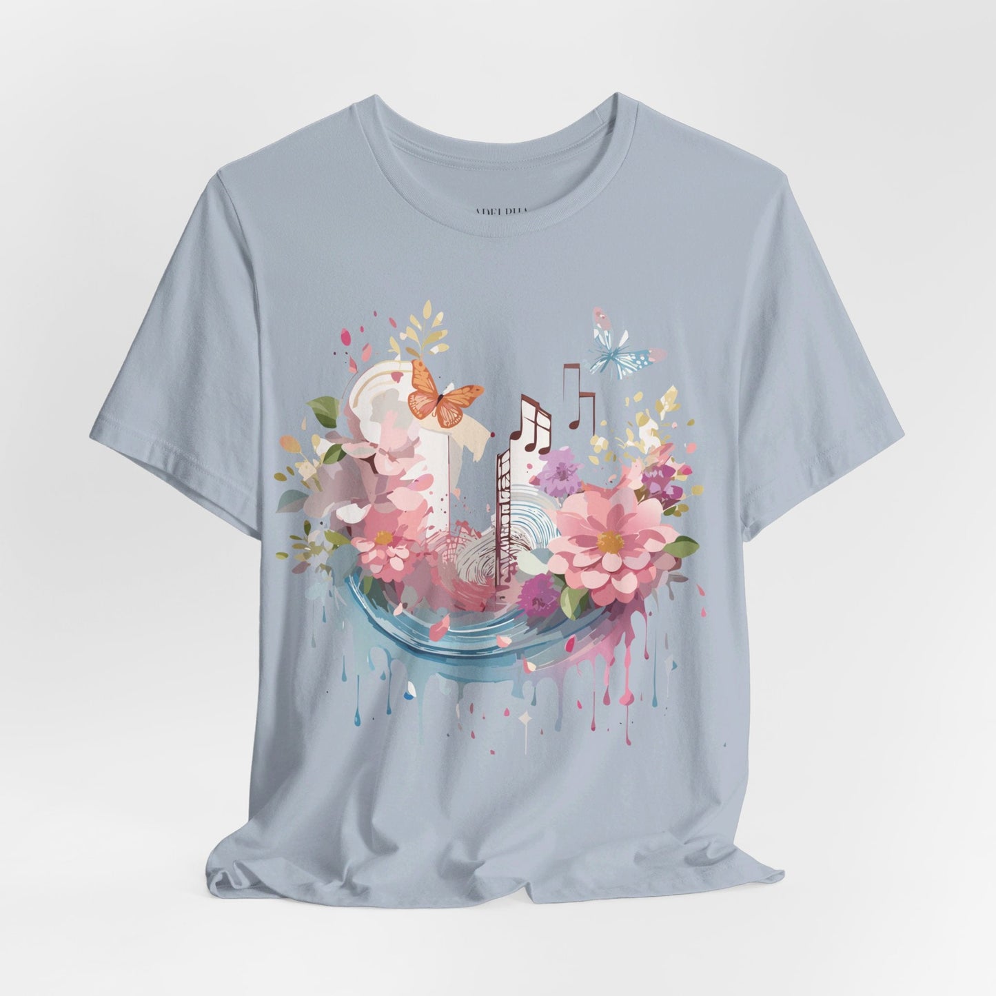 Music Graphic Unisex 100 Cotton Vintage Art with Musical Elements Tee 122