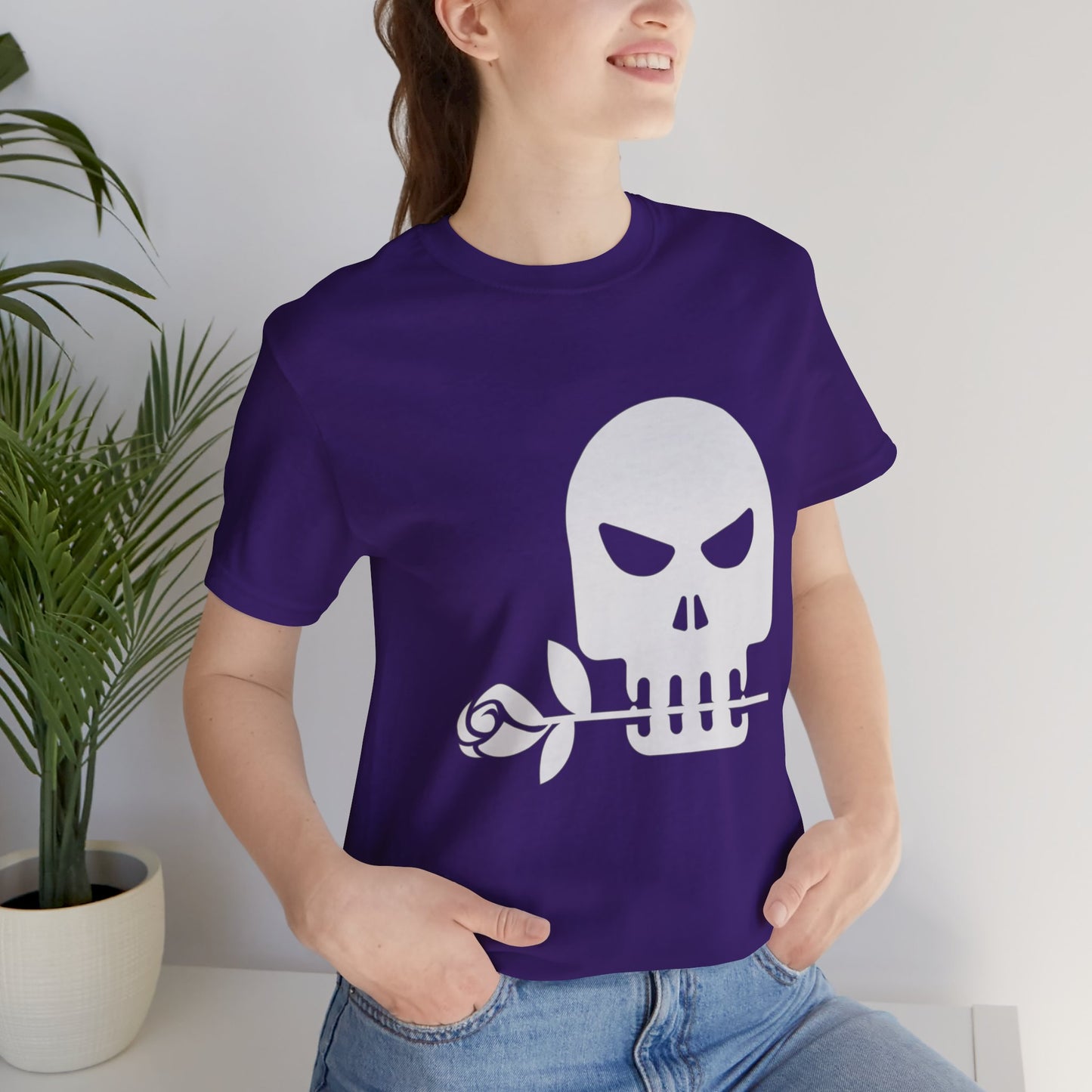 Unisex Cotton Tee Shirt with Skull