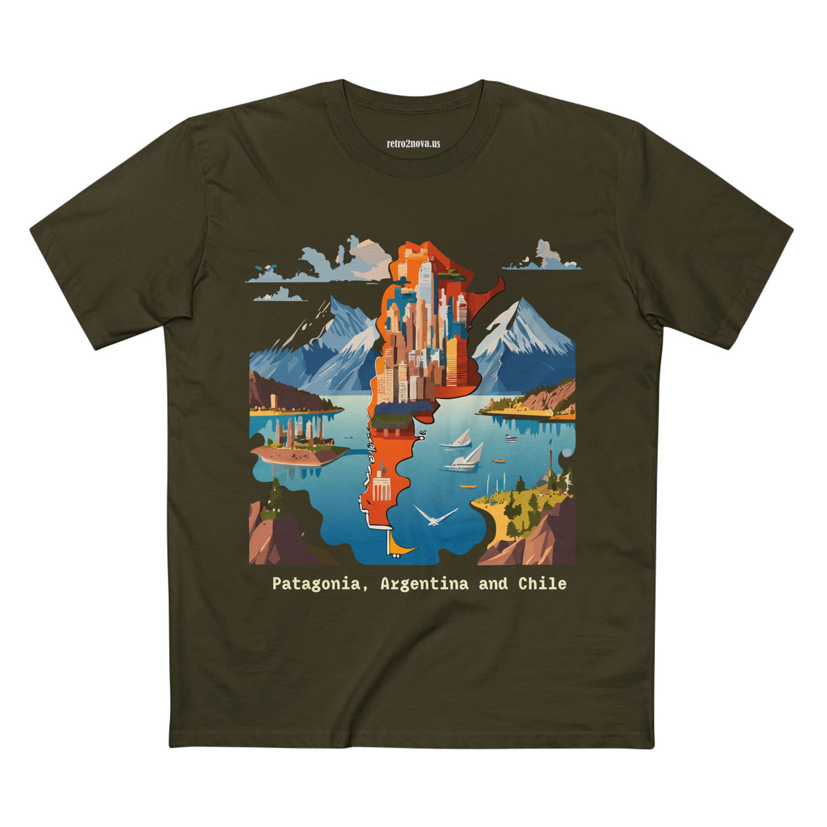 Patagonia Argentina and Chile map T-Shirt | Patagonia map tee