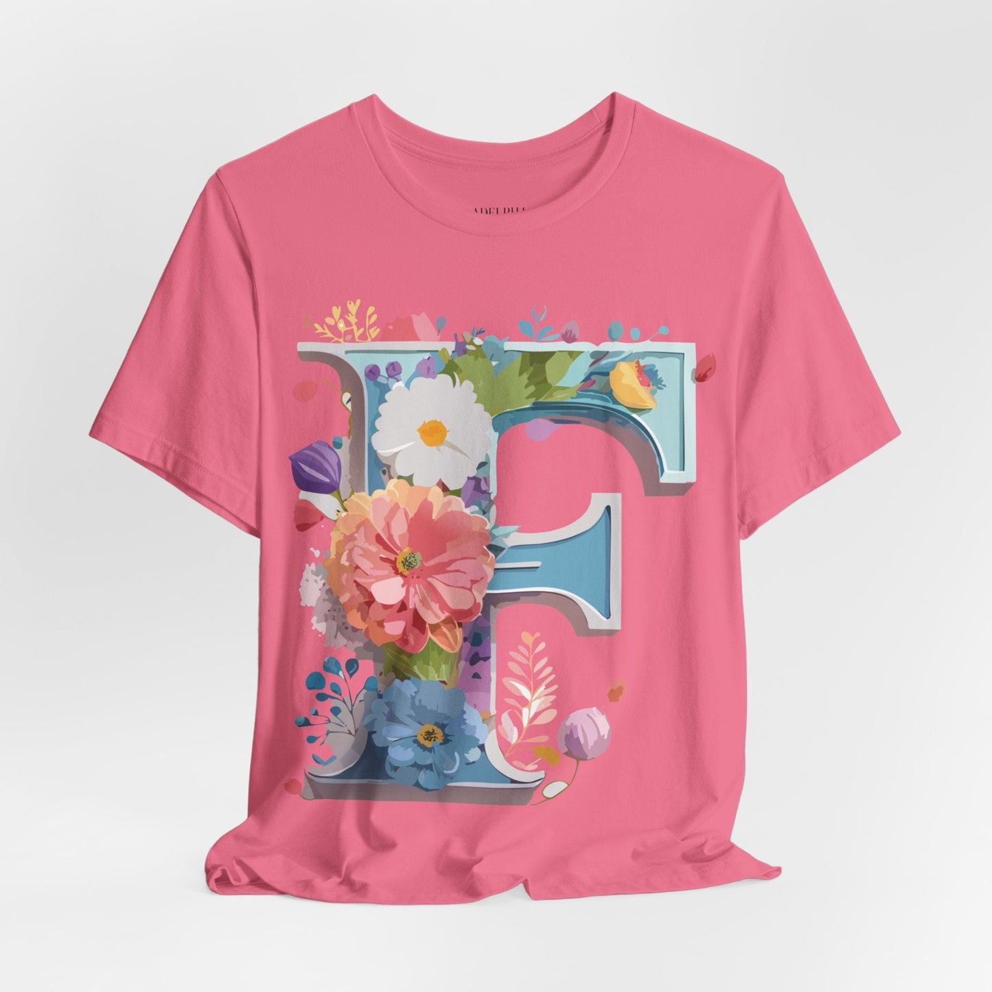 Letter F Shirt Unisex Graphic Tee Vintage Inspired Artwork By Adelpha Short Sleeve