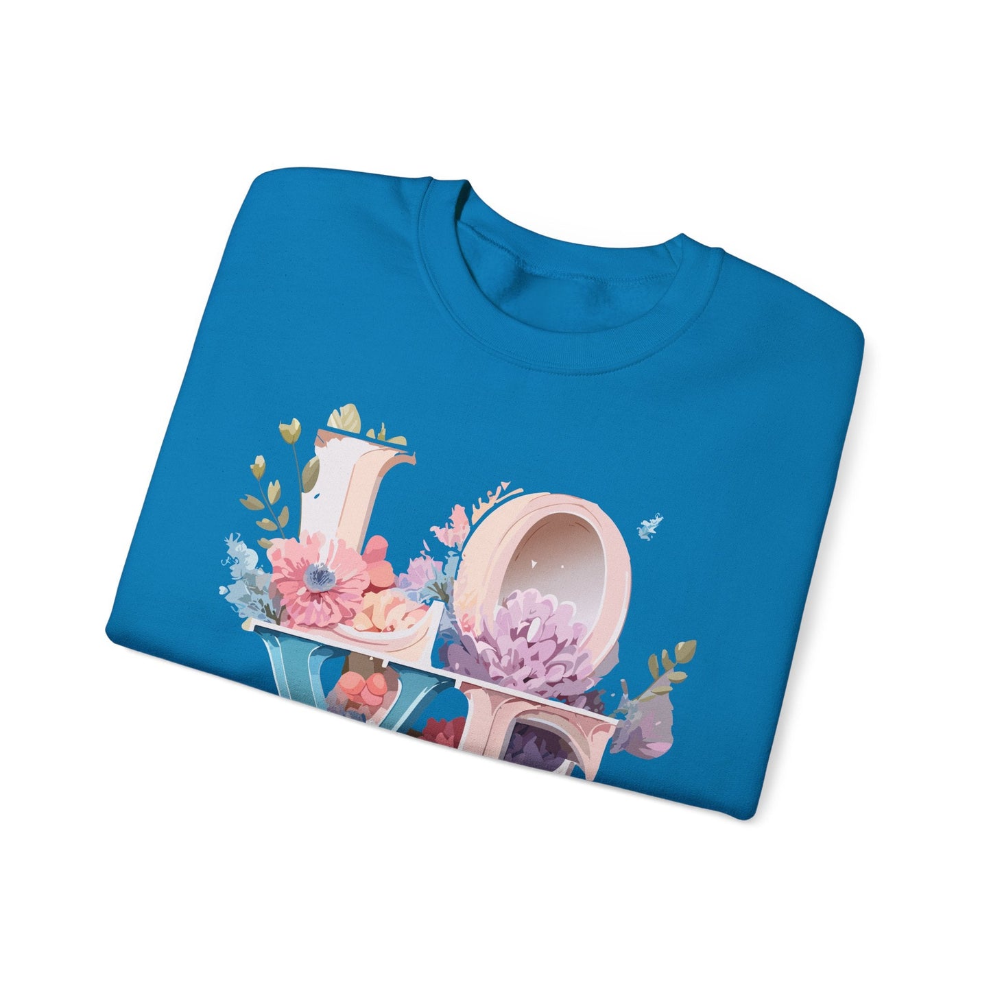 Floral Love Sweatshirt Valentines Day Sweatshirt Love Flower Unisex Crewneck Sweatshirt
