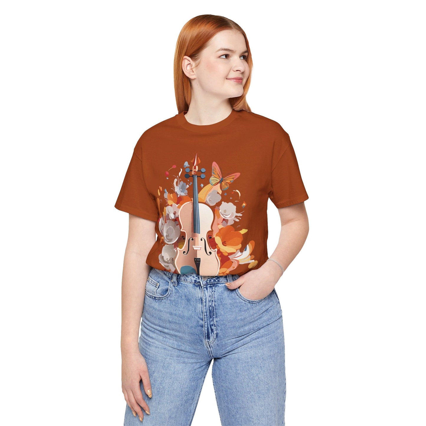 Music Graphic Unisex 100 Cotton Vintage Art with Musical Elements Tee 8