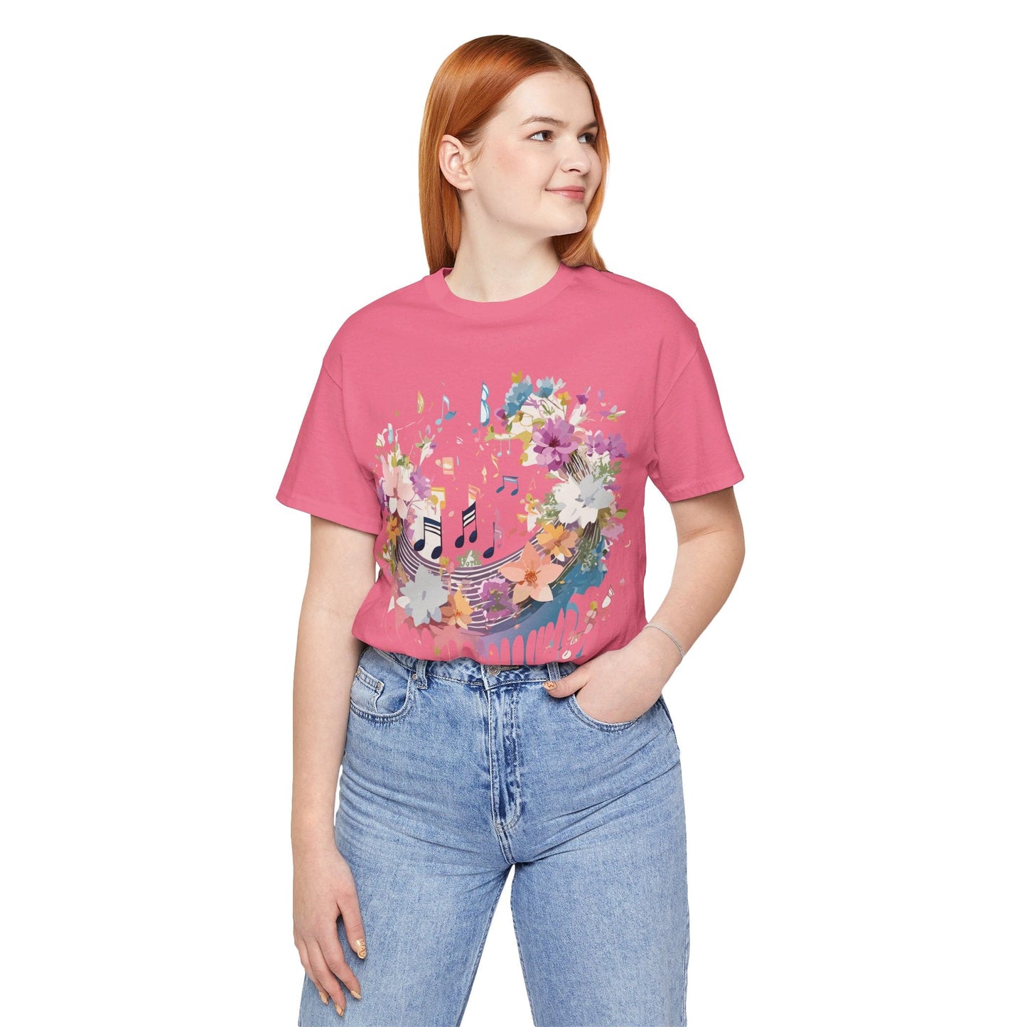 Music Graphic Unisex 100 Cotton Vintage Art with Musical Elements Tee 114
