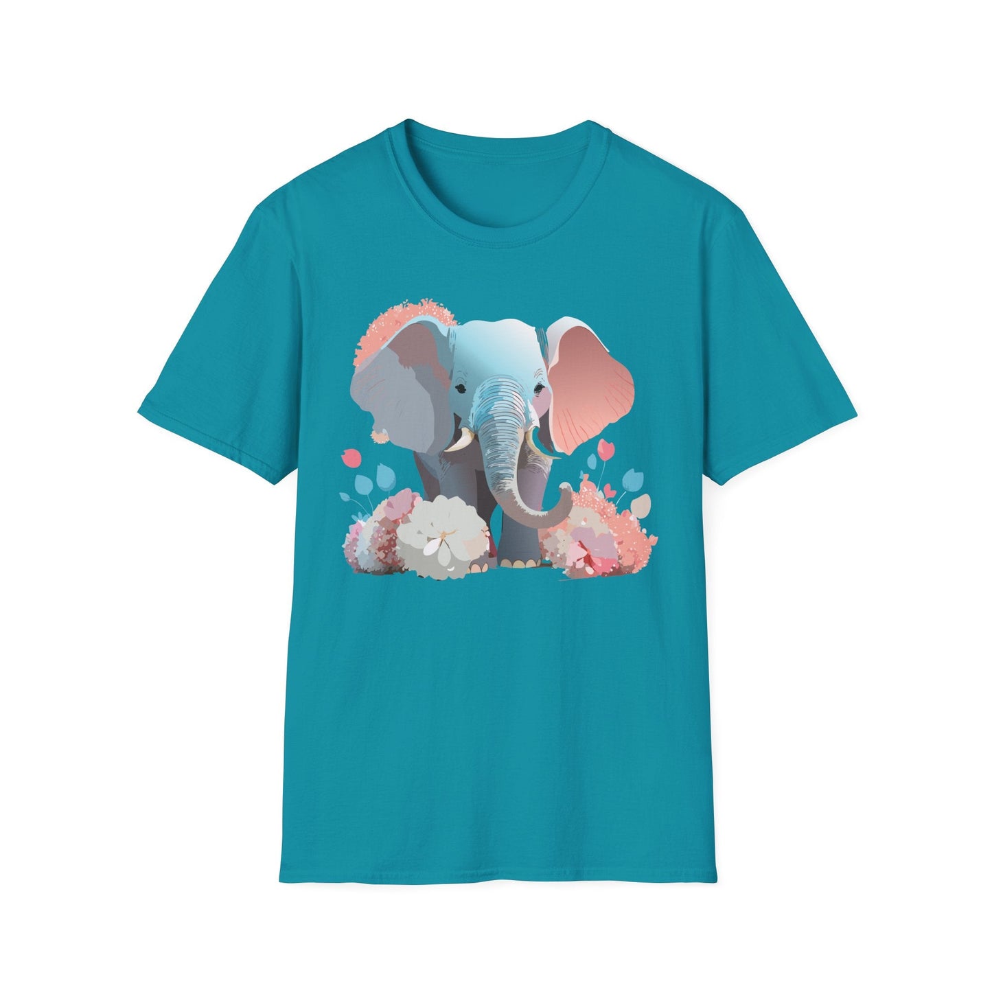 Elephant T Shirt Unisex Softstyle Graphic Tee With Elephant Animation Animal Print