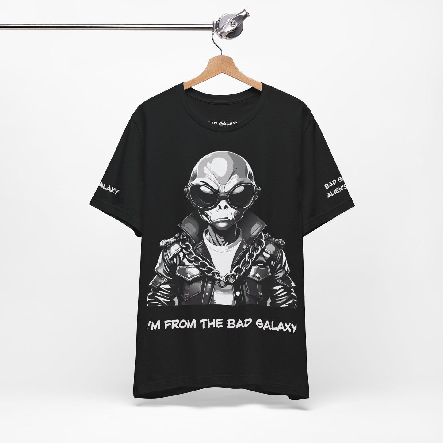 Tee Shirt With Alien From Bad Galaxy 100 Percent Cotton Made To Order Eco Friendly Inks Tee