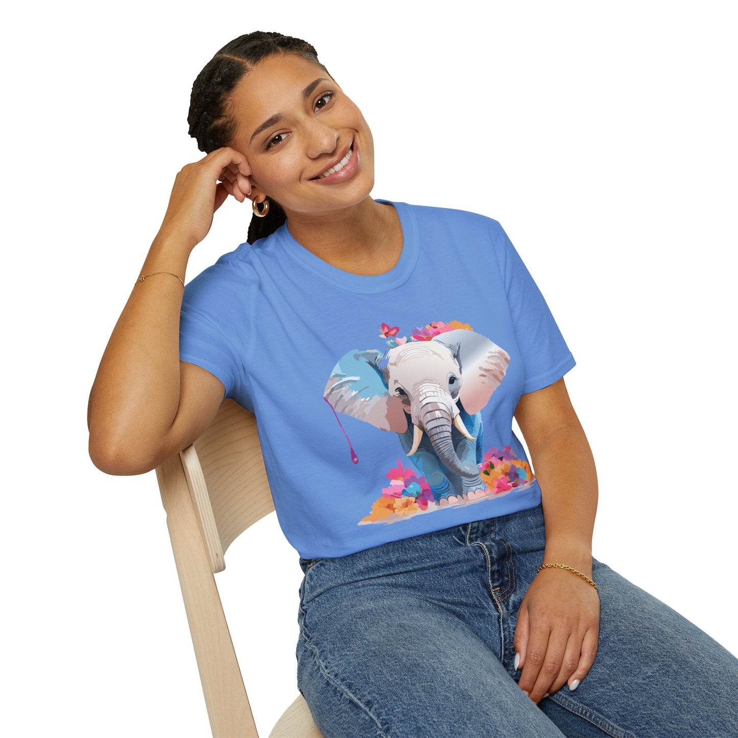 Elephant T Shirt Unisex Softstyle 64000 Graphic Elephant Illustration Animal Tee For Everyday Wear