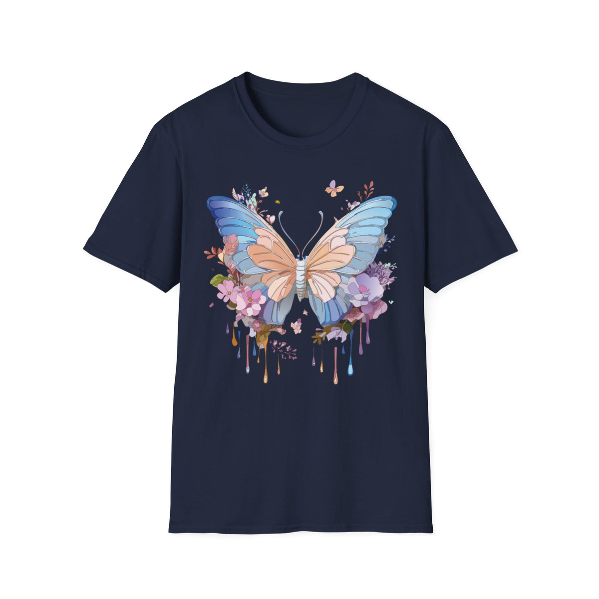 Butterfly Watercolor Tee — Pastel Floral Wings Graphic Tee Unisex 100 Cotton Gildan T-Shirt