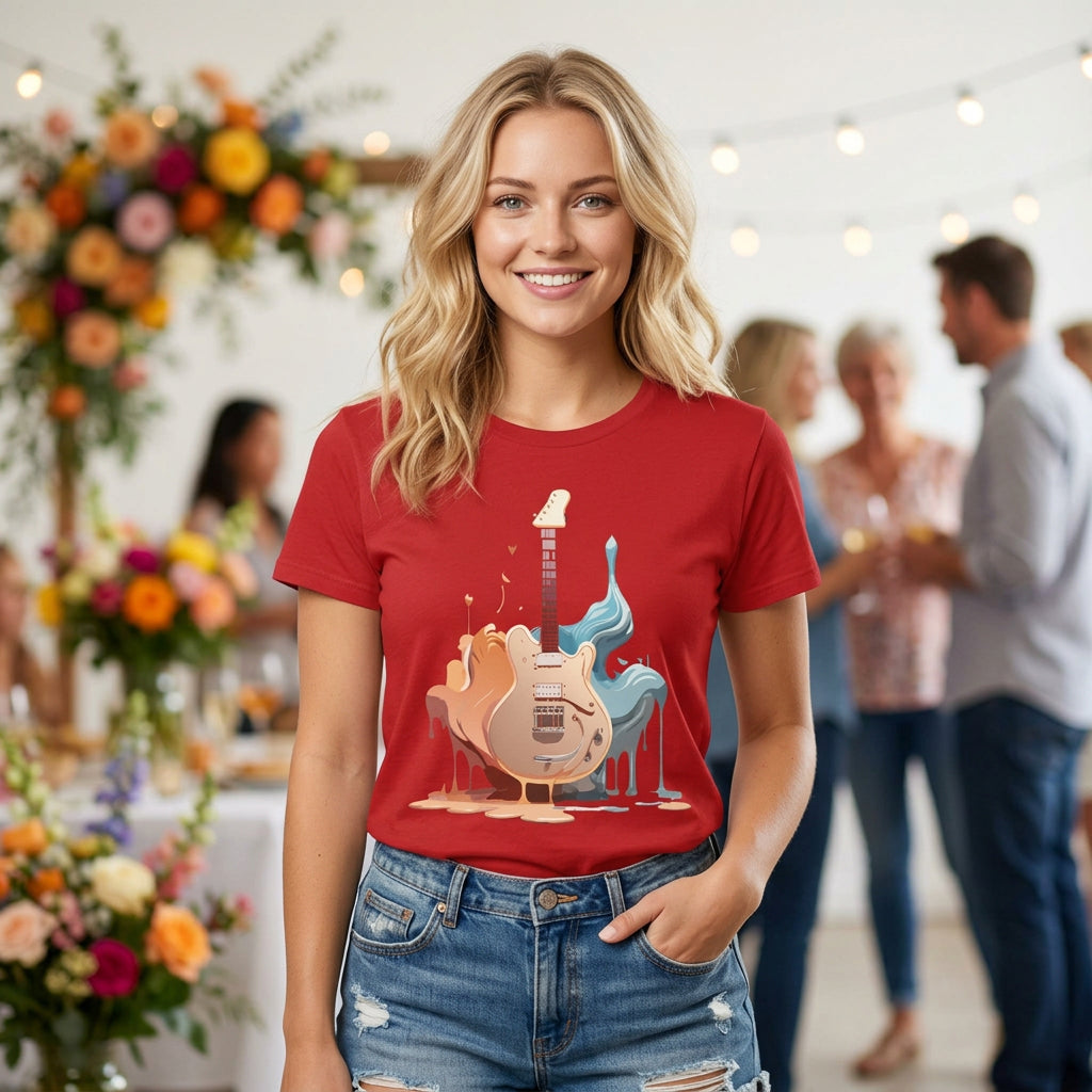 Music Graphic Unisex Cotton Bella+Canvas Tee with Art Design n167