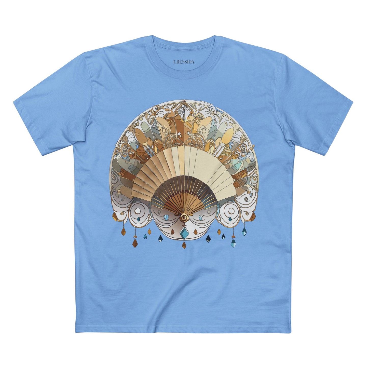Antique Fan Graphic Design T-Shirt Unisex 100 Cotton Floral Carnival Artwork Tee 11
