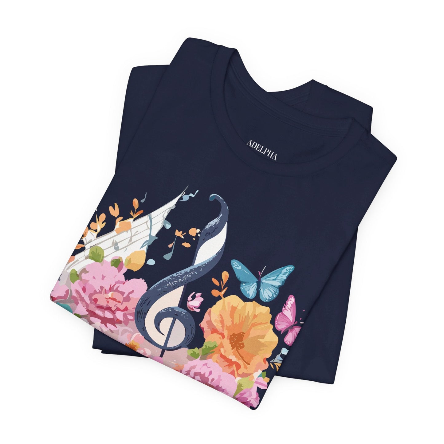 Music Graphic Unisex 100 Cotton Vintage Art with Musical Elements Tee 125
