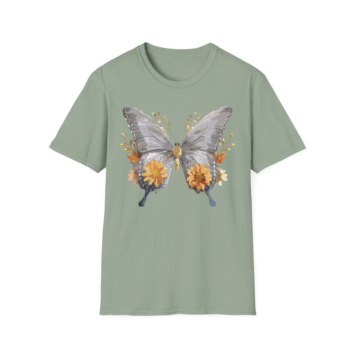 Butterfly T Shirt For Unisex Gildan Softstyle 64000 Cotton Comfort Monarch Design Tee