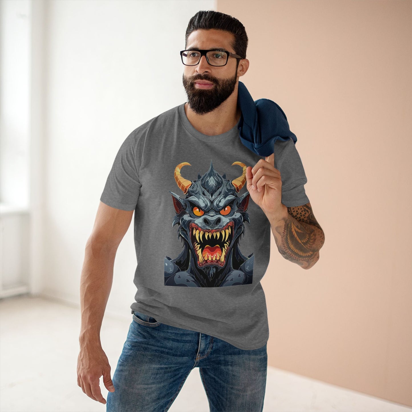 Cartoon Monsters Graphic Unisex 100 Cotton Staple Tee 3