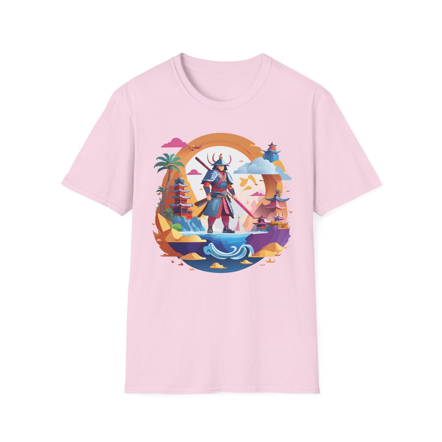 Samurai T Shirt Unisex Gildan Softstyle 64000 100 Percent Ring Spun Cotton Lightweight Tee