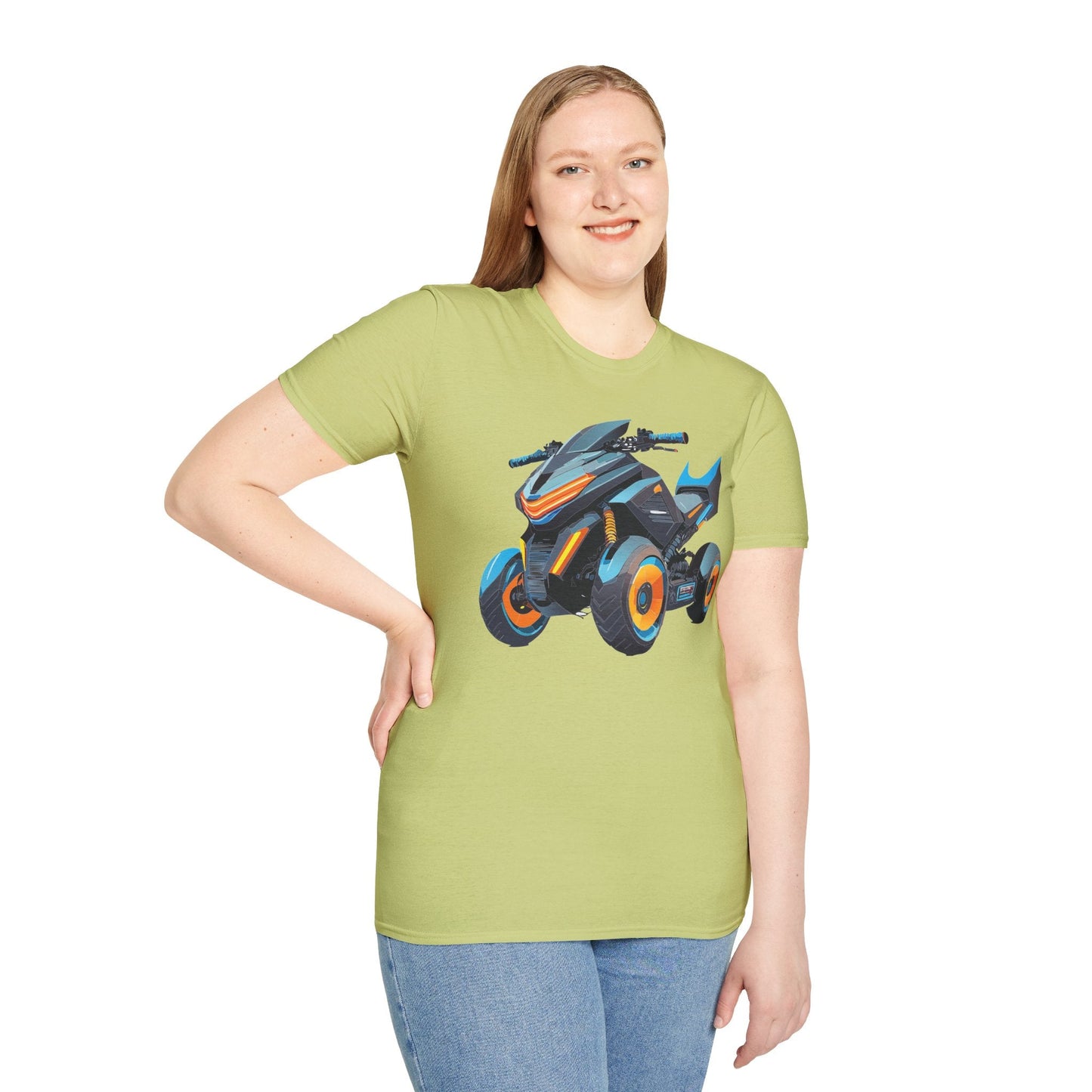 Unisex Motorcycle Art Design T Shirt Softstyle 64000 MTB Graphic Tee For Riders