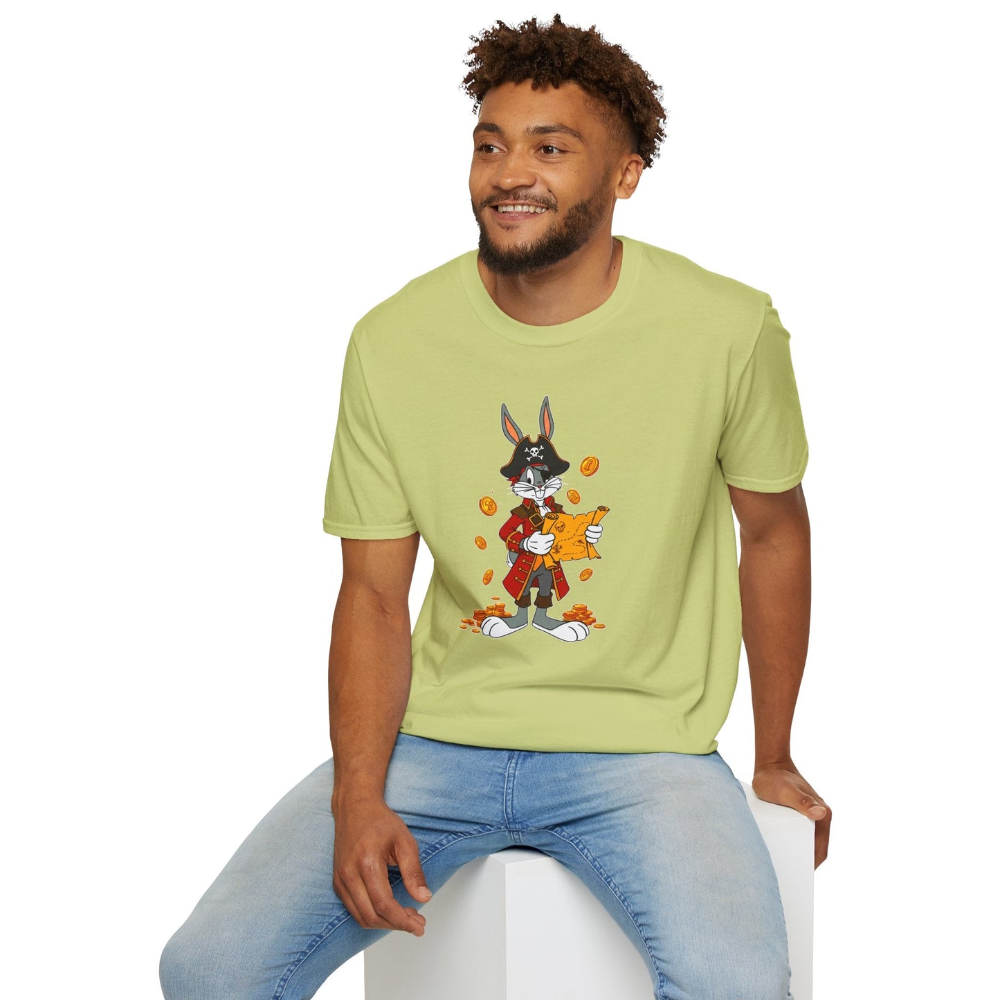 Bugs Bunny Cartoon T Shirt Unisex Gildan Softstyle 64000 Tee With Animated Artwork