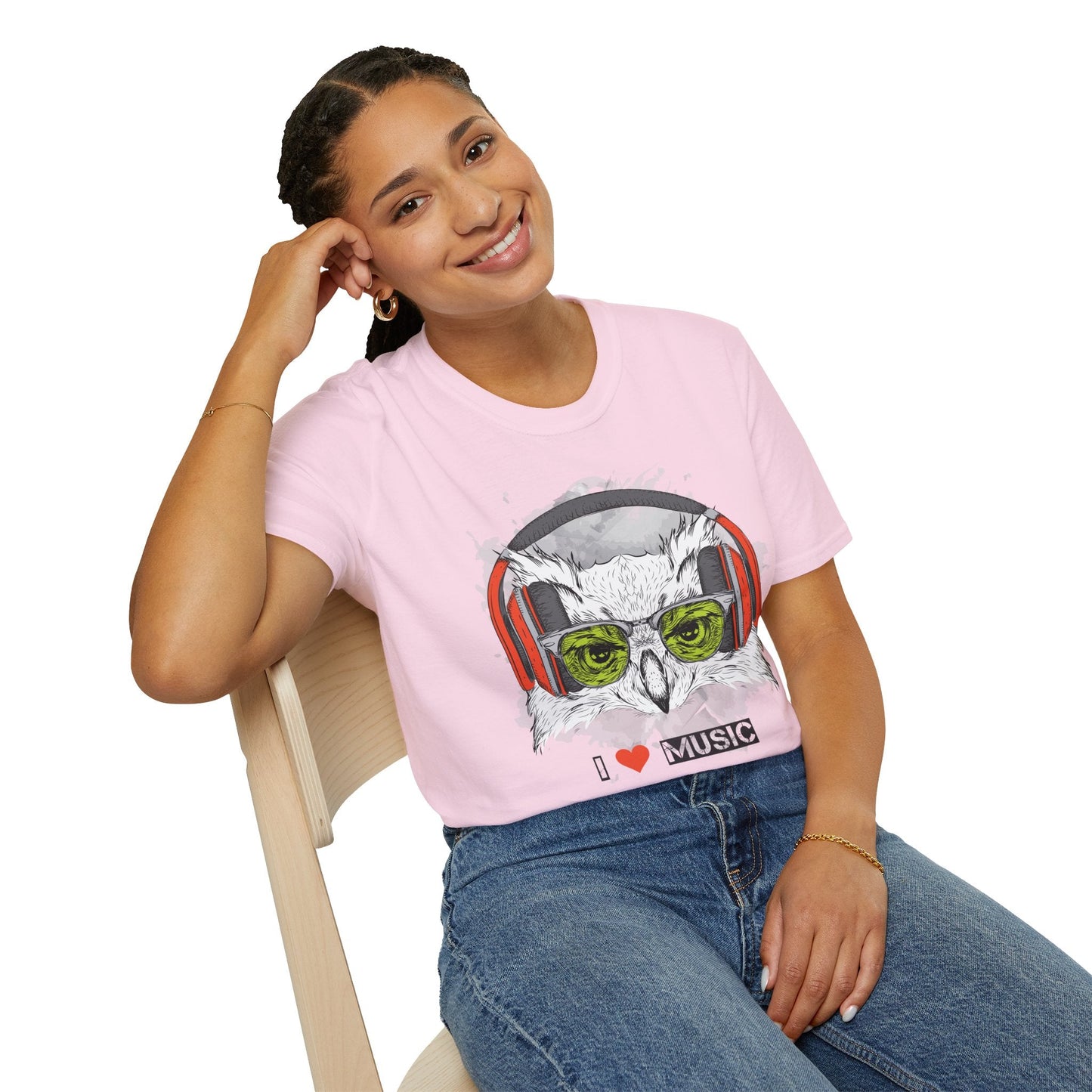I Love Music Animals Shirt Unisex Tee With Headphones Graphic Design For Music Lovers