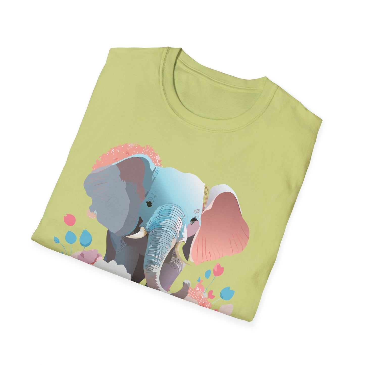 Elephant T Shirt Unisex Softstyle Graphic Tee With Elephant Animation Animal Print