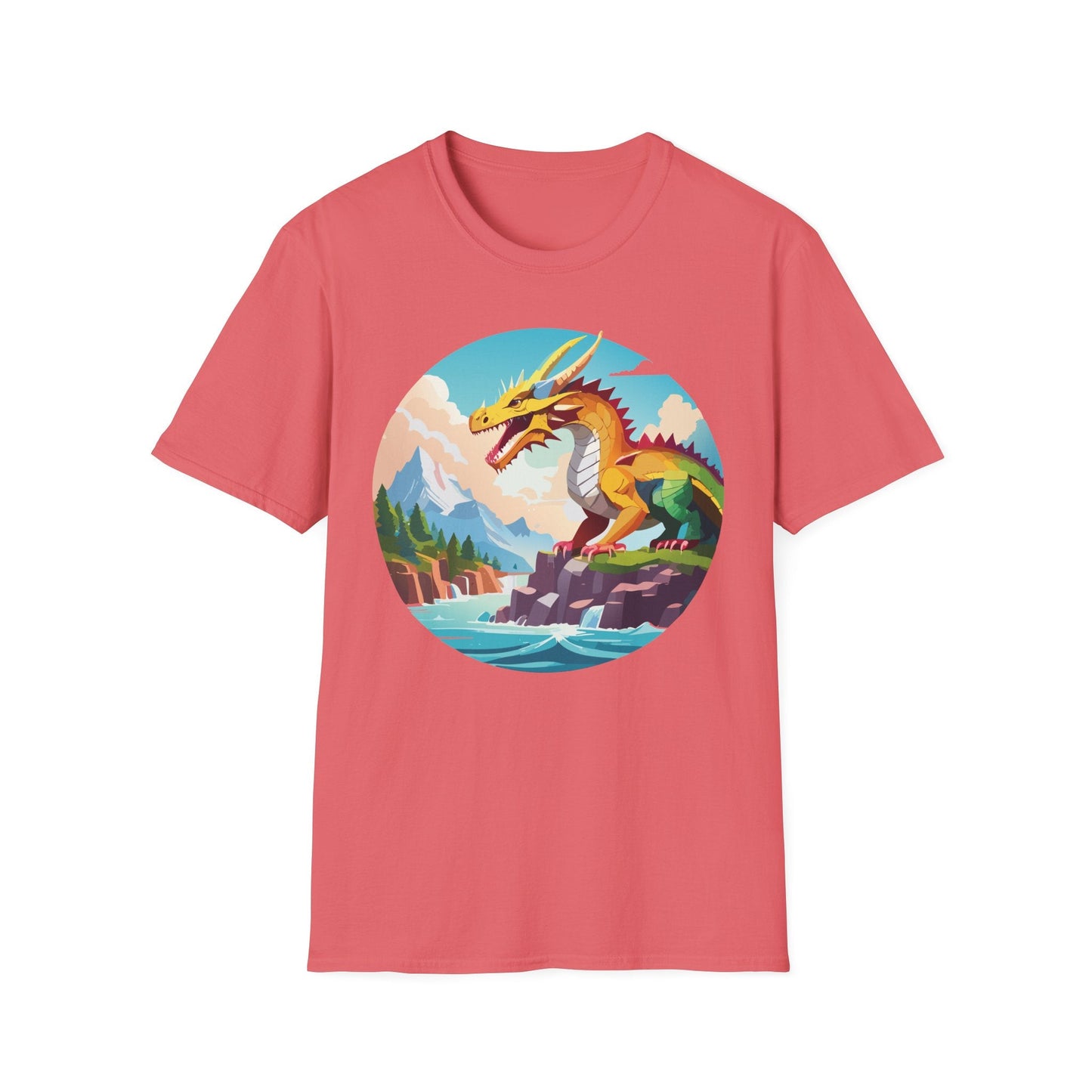 Dragon Graphic Unisex Cotton Softstyle Art Design Tee With Animals 25