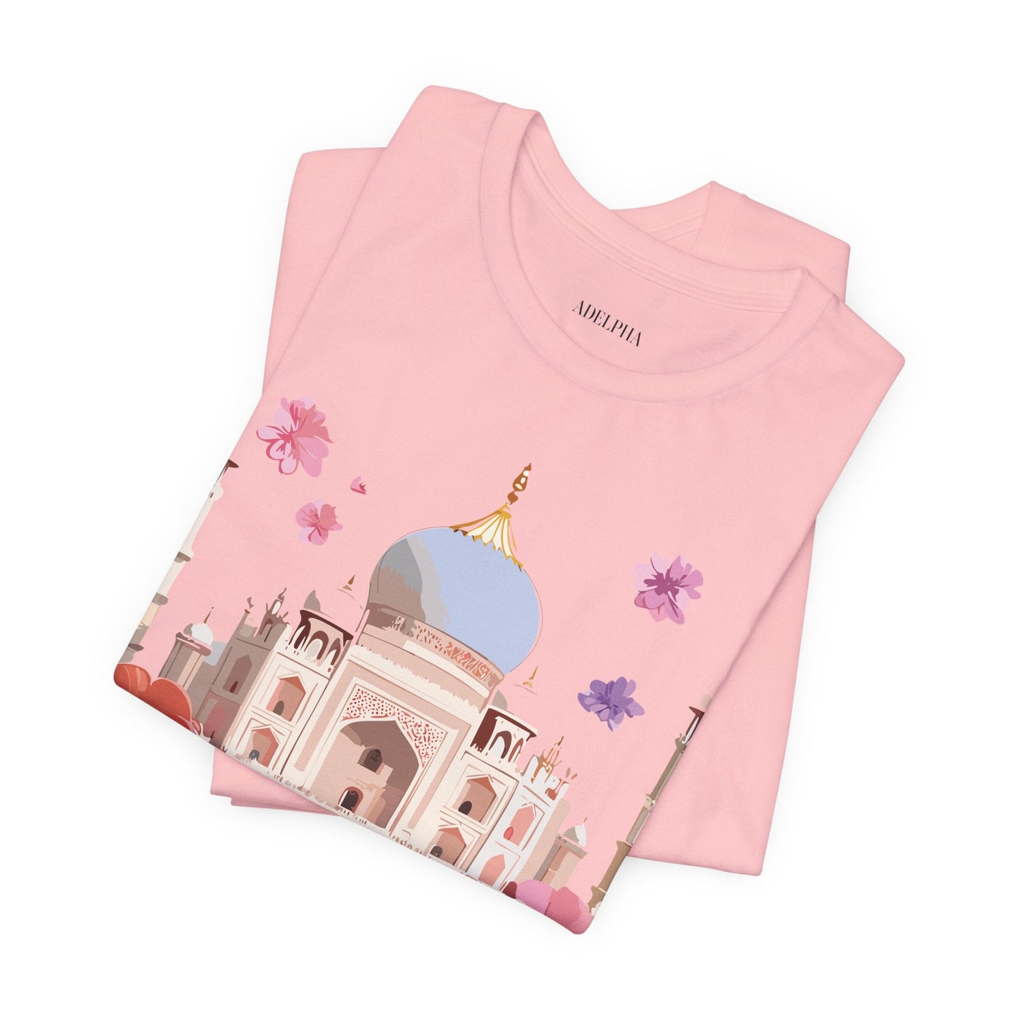 Taj Mahal Graphic Tee Unisex Short Sleeve Shirt By Adelpha With Vintage Inspired Artwork