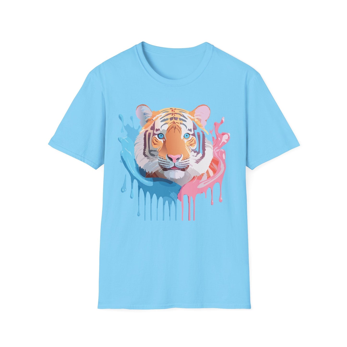Tiger Shirt Unisex Animal Print Tee Gildan Softstyle 64000 Cotton