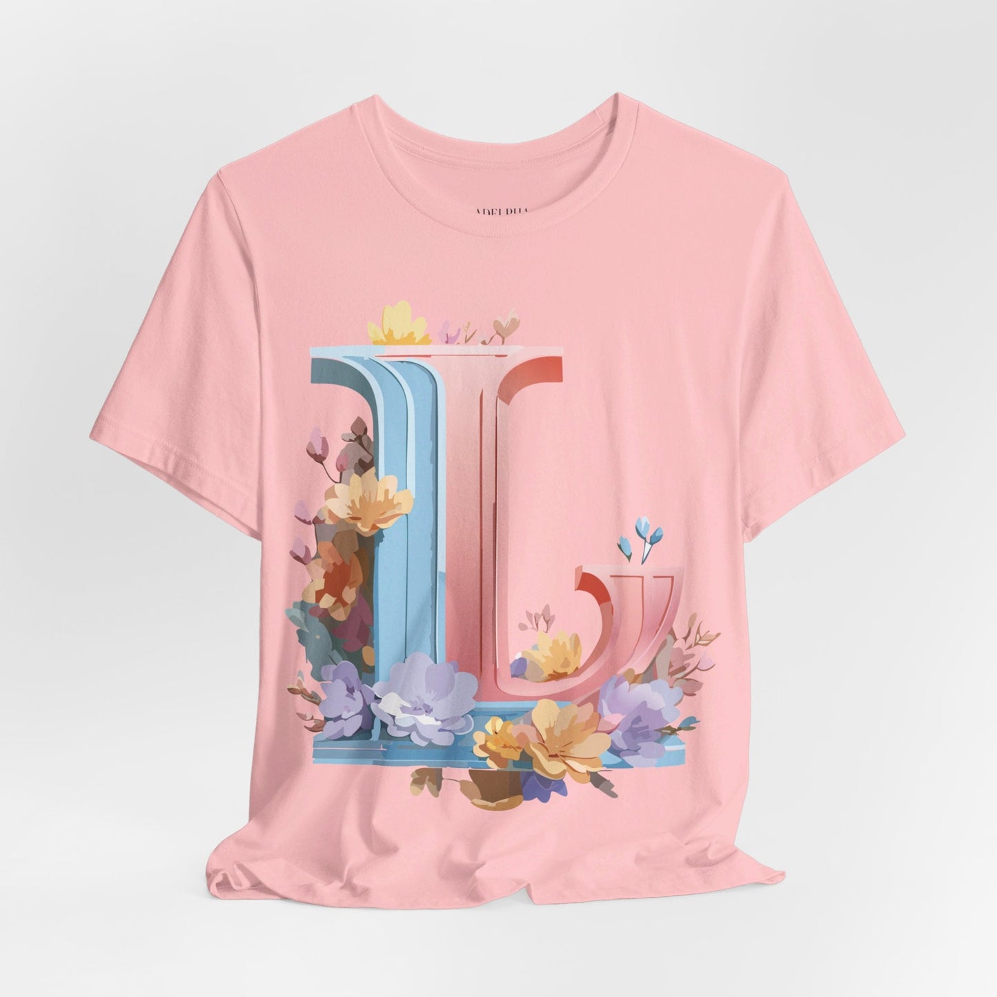 Letter L Shirt Graphic Tee Unisex Short Sleeve Vintage Inspired Artwork Adelpha Premium
