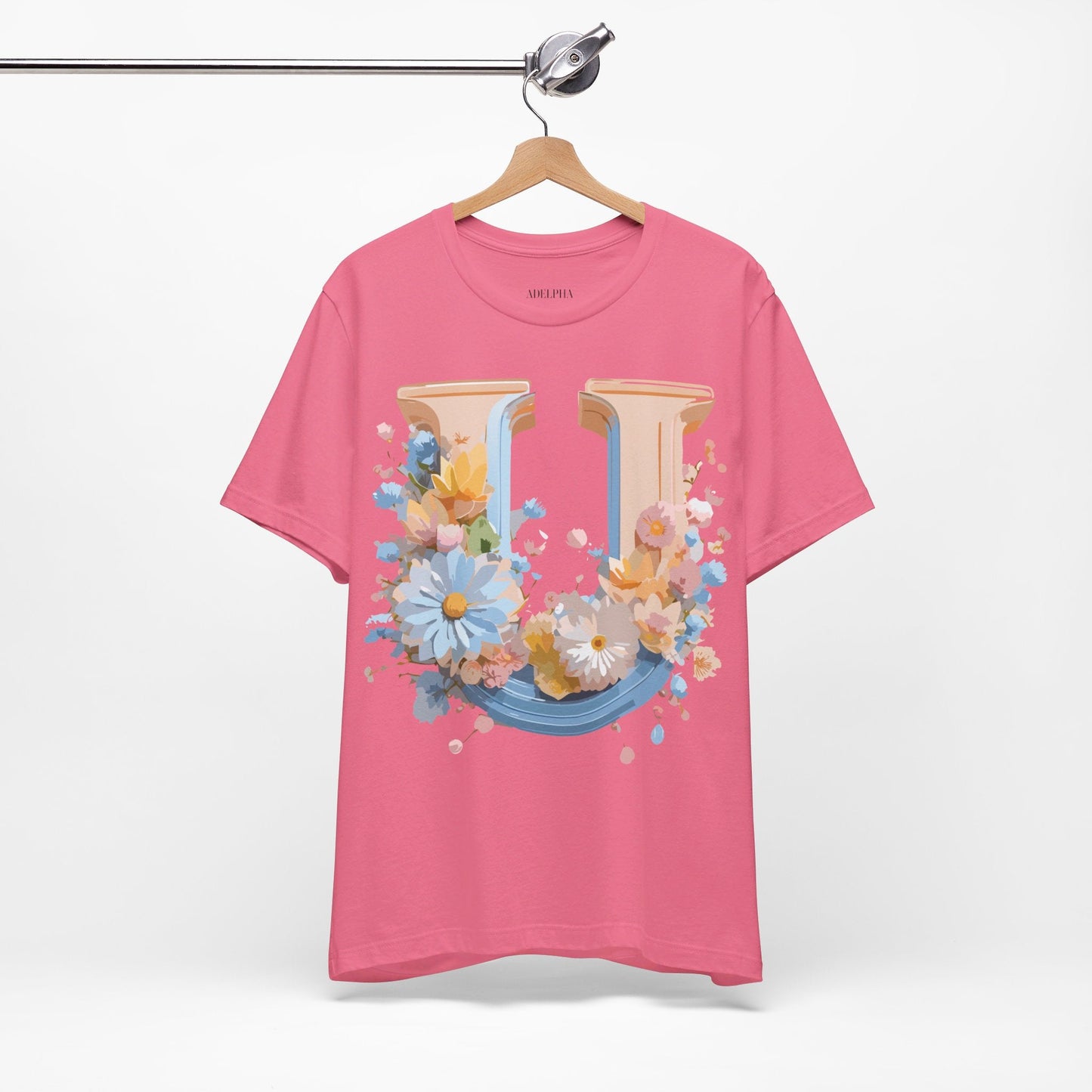 Letter U Shirt Unisex Graphic Tee By Adelpha Vintage Inspired Short Sleeve Art Design