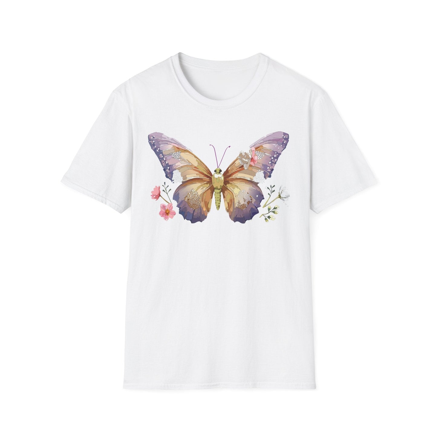 Monarch Butterfly Shirt Unisex Short Sleeve Tee Gildan Softstyle 64000 100 Percent Ring Spun Cotton