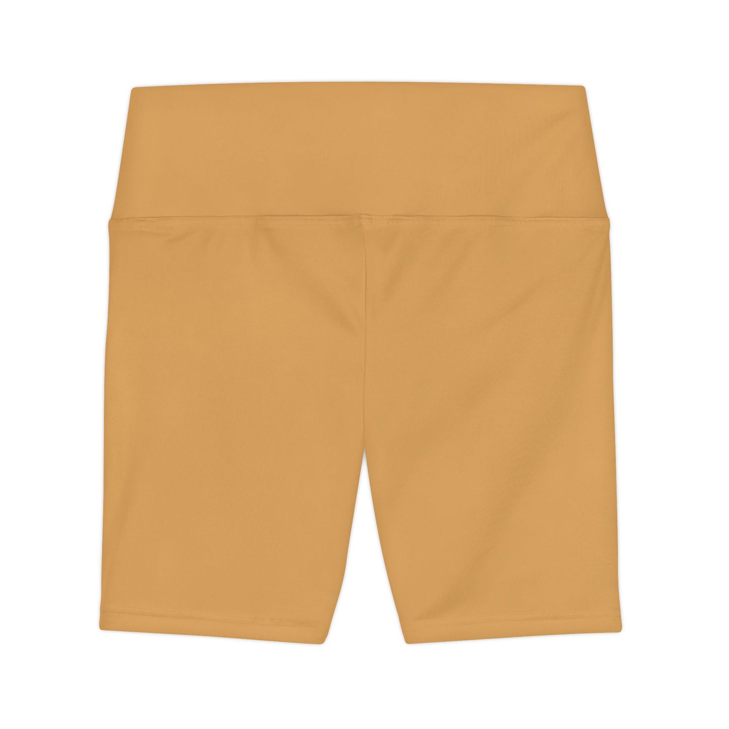 Sunlit Clay Yellow Women's High-Waist Workout Shorts — Solid Mustard Biker Shorts for Gym, Yoga & Everyday Activewear