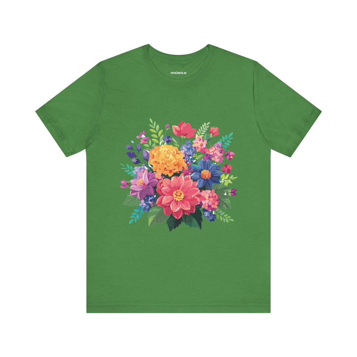 Floral Graphic Unisex Cotton Bella+Canvas Tee with Flowers Design ab17