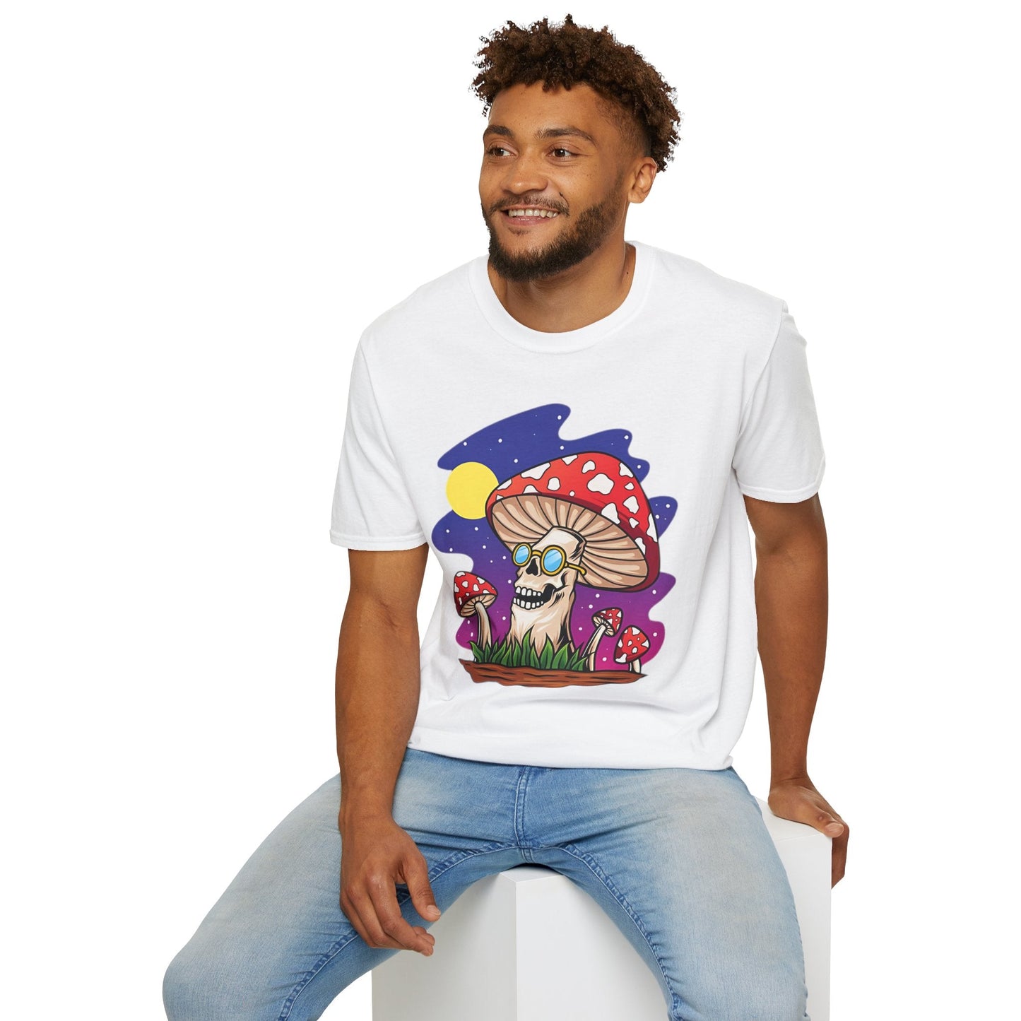 Funny Mashroom Graphic Unisex Softstyle Cotton With Cartoon Illustration Design 26
