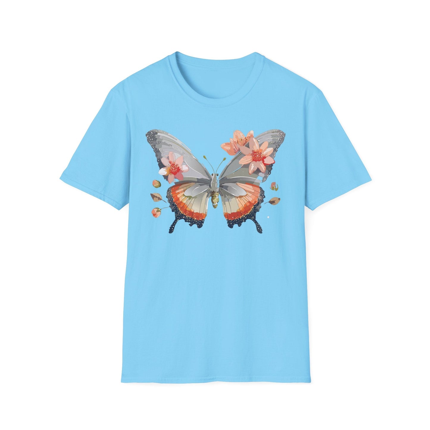 Monarch Butterfly T Shirt Unisex Softstyle Gildan 64000 100 Percent Ring Spun Cotton Tee