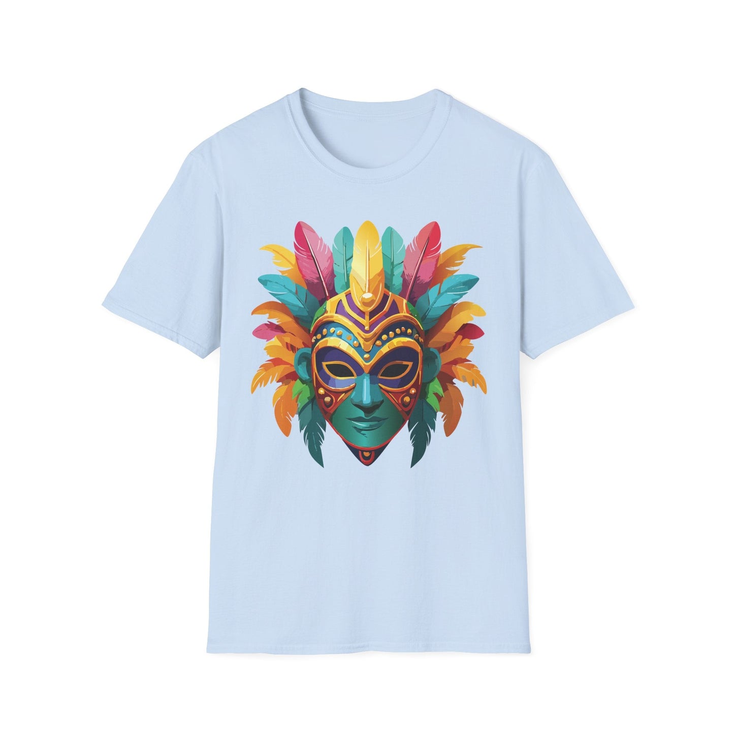 Mask Tee Shirt Unisex Masquerade Design Gildan Softstyle 64000 100 Percent Ring Spun Cotton Tee