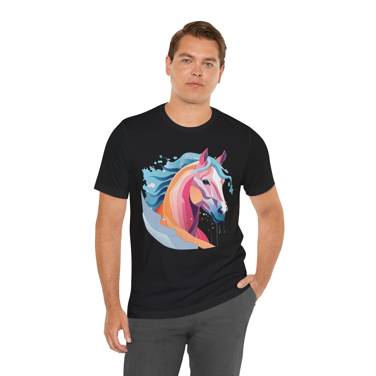 Unisex Animal Tee Shirt With Art Design Wild Animals Short Sleeve Premium Comfort Fit