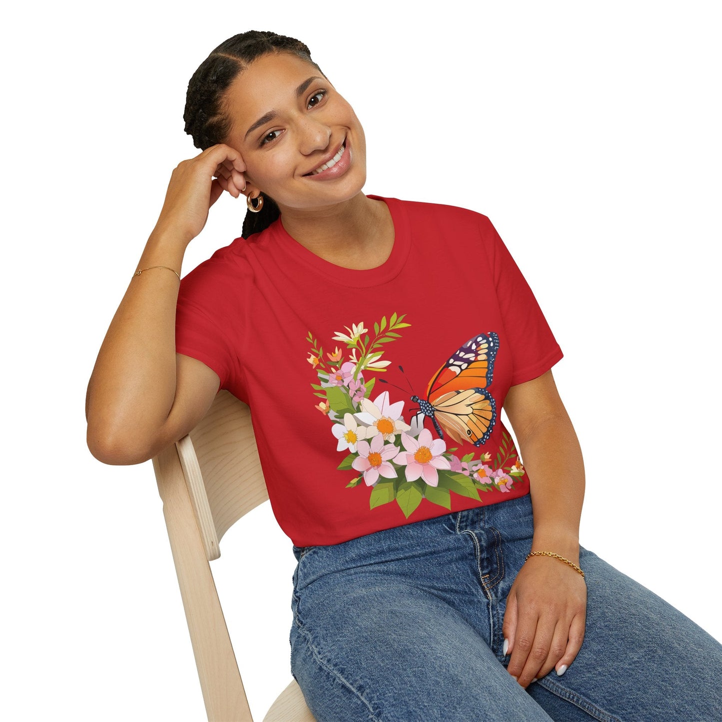 Monarch Butterfly T Shirt Unisex Softstyle Gildan 64000 100 Percent Cotton Tee Breathable