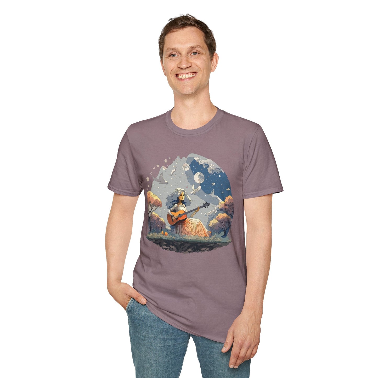 Womens Graphic T Shirt Art Design Tee Unisex Softstyle Cotton Shirt Everyday Comfort Durable Wear