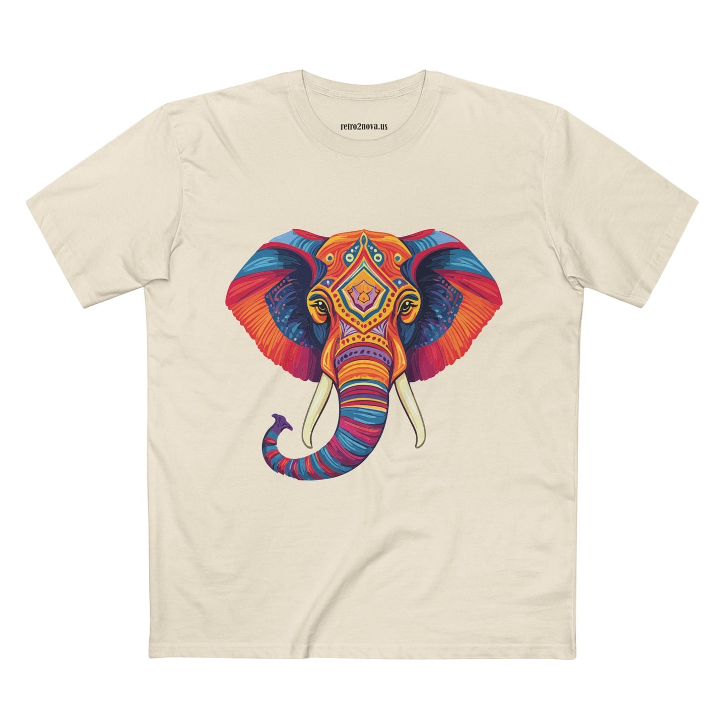 Elephant Animal Shirt Unisex Premium Cotton Tee With Original Art Design From Retro2Nova Art Collection