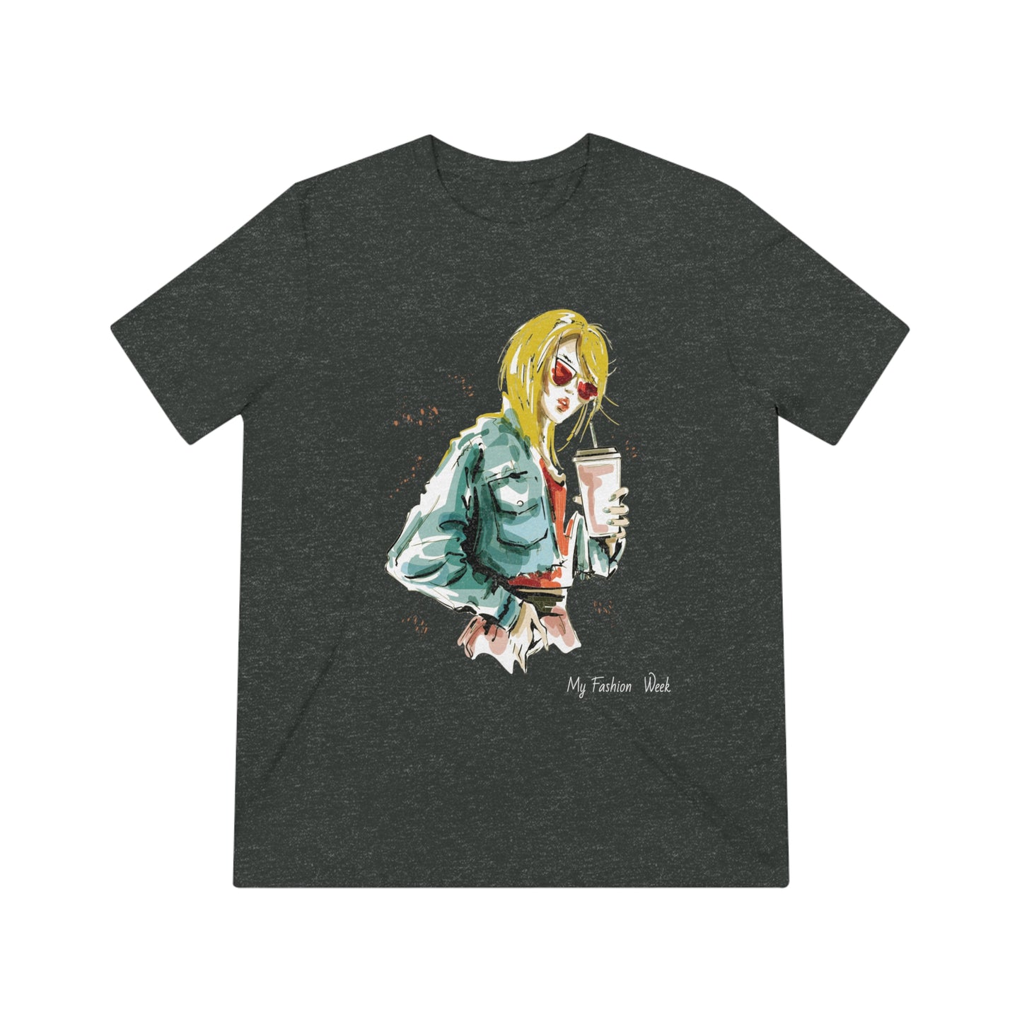 Tri-blend Tee Shirt with Art Design