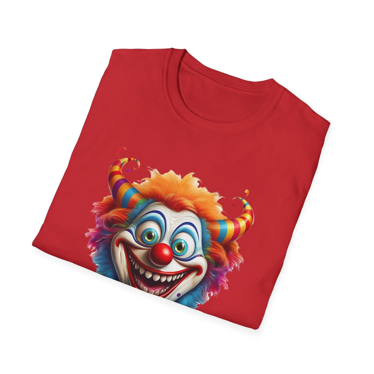 Unisex Clown Shirt Circus Tee Funny Man Shirt Scary Man Shirt Gildan Softstyle 64000