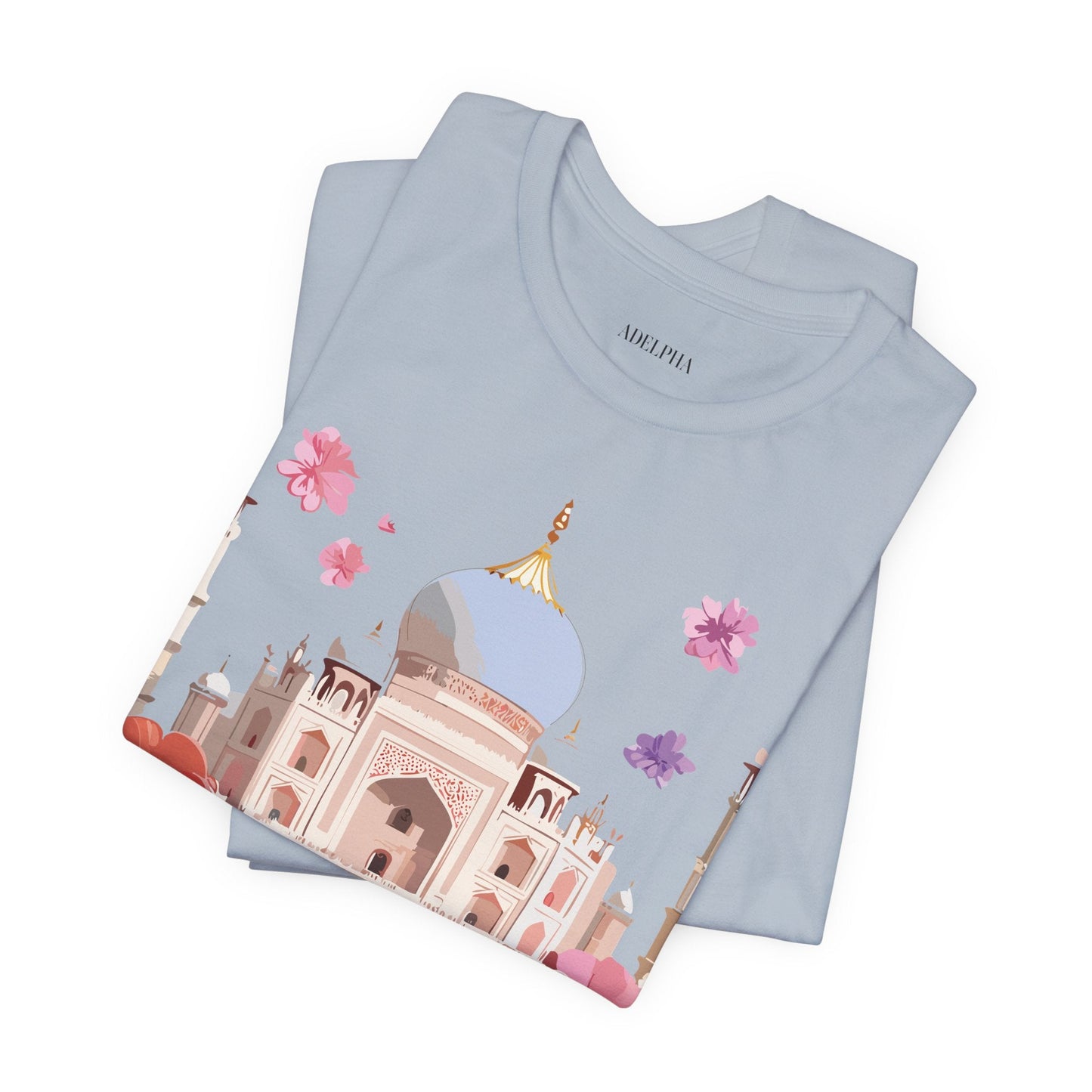 Taj Mahal Graphic Tee Unisex Short Sleeve Shirt By Adelpha With Vintage Inspired Artwork