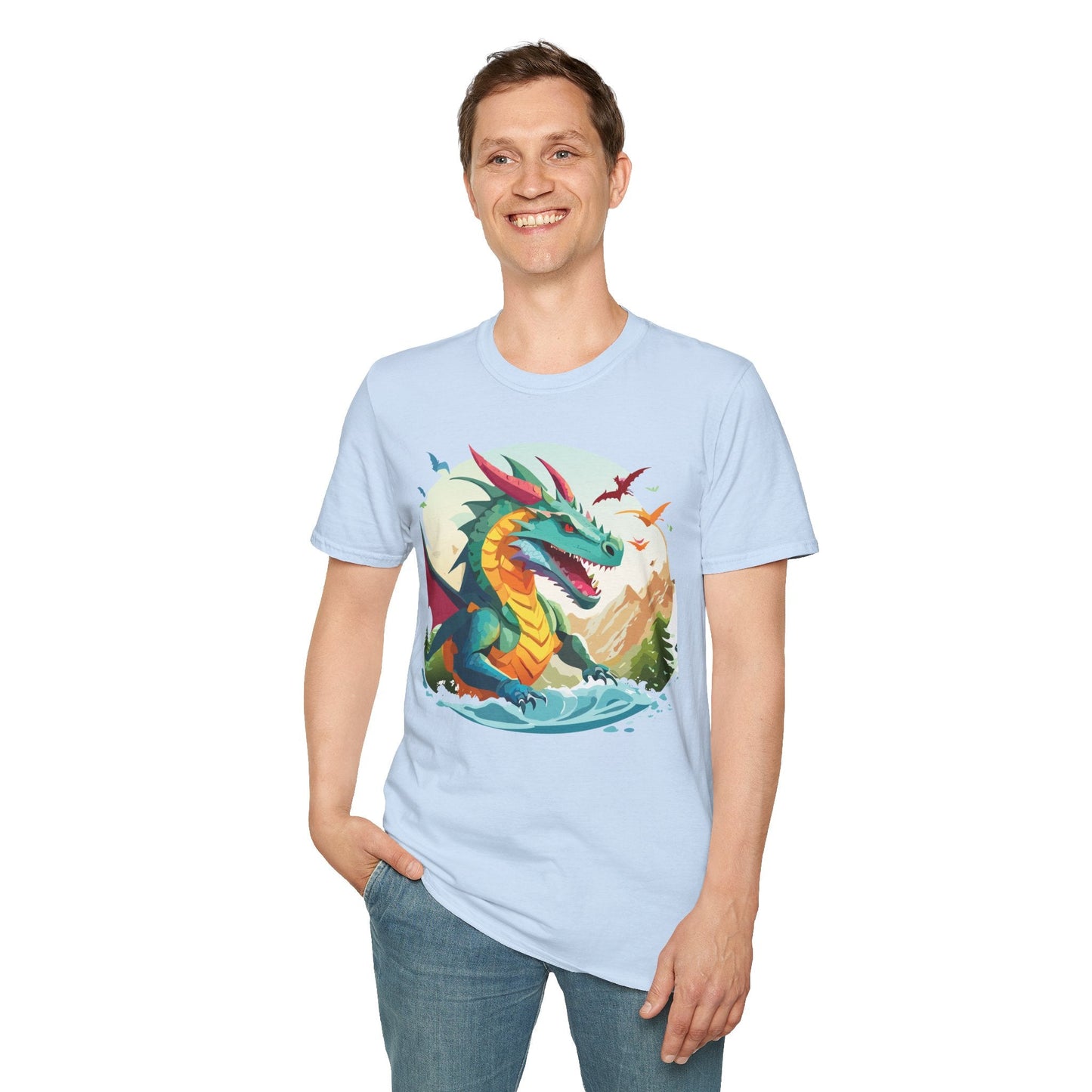 Dragon T Shirt Unisex Animal Tee Softstyle 64000 Premium 100 Percent Ring Spun Cotton