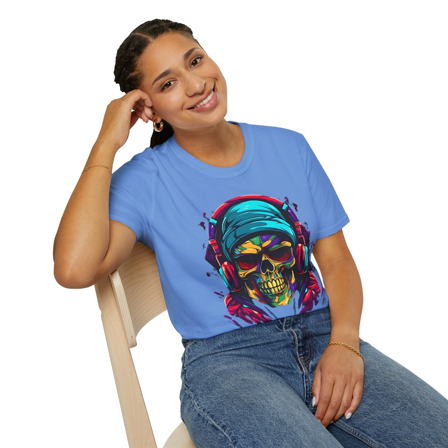 Skull T Shirt Unisex Skeleton Design Gildan Softstyle Cotton Tee for Men Women Durable