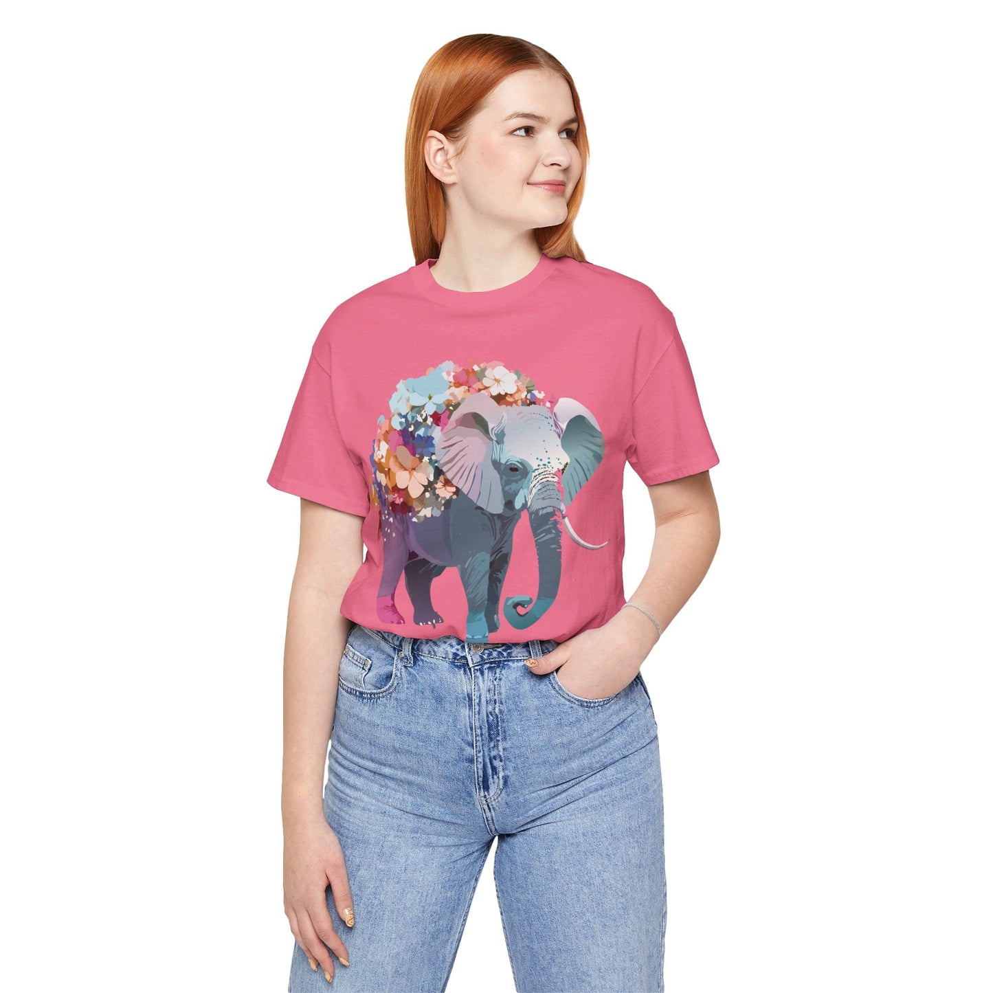 Adelpha Elephant Graphic Tee Unisex Short Sleeve Vintage Inspired Art Design Collection