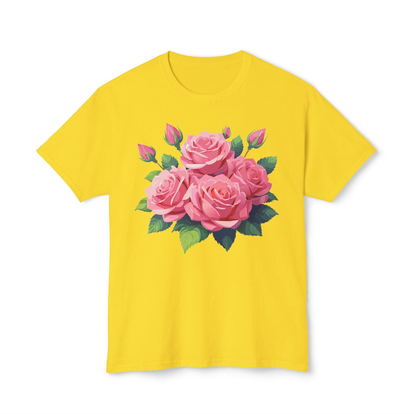 Unisex Floral T Shirt With Vintage Flowers Art Print Cotton Tee USA Made Premium Comfort