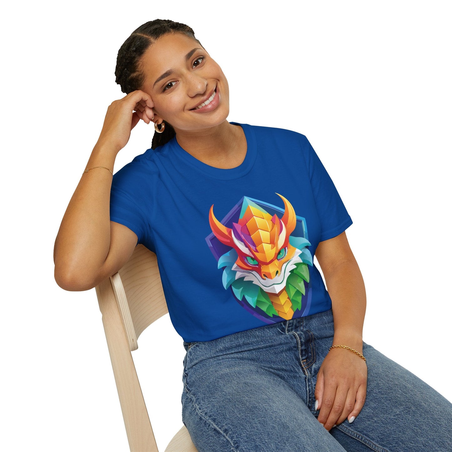 Unisex Dragon T Shirt Softstyle 64000 100 Percent Ring Spun Cotton Comfortable Tee